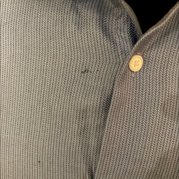 Blue Collared Shirt/Black Pattern Zara Man USA Large/ Mex. 42 Slim Fit - Picture 2 of 6